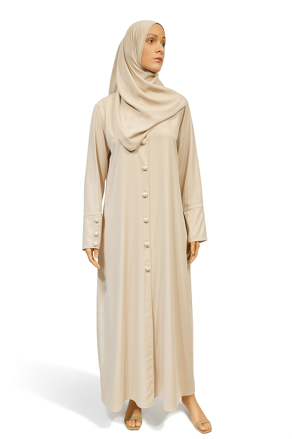 Beige Raqiya Korean Nida Burqa for Women