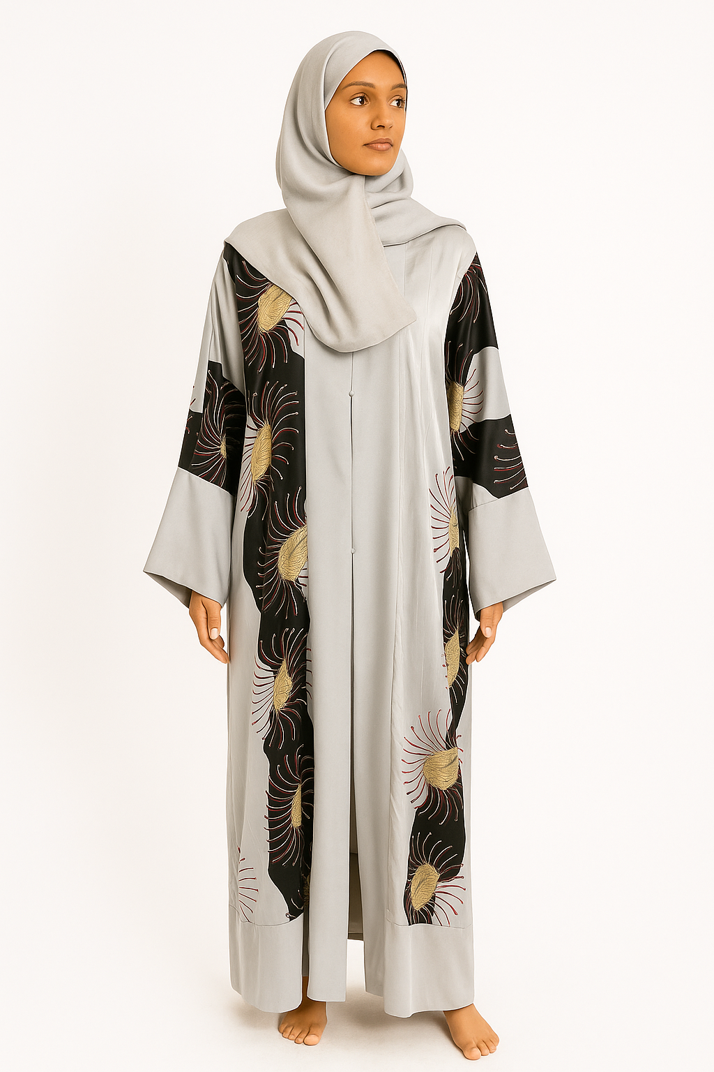 Noor Silver Luxe Kimono for Women