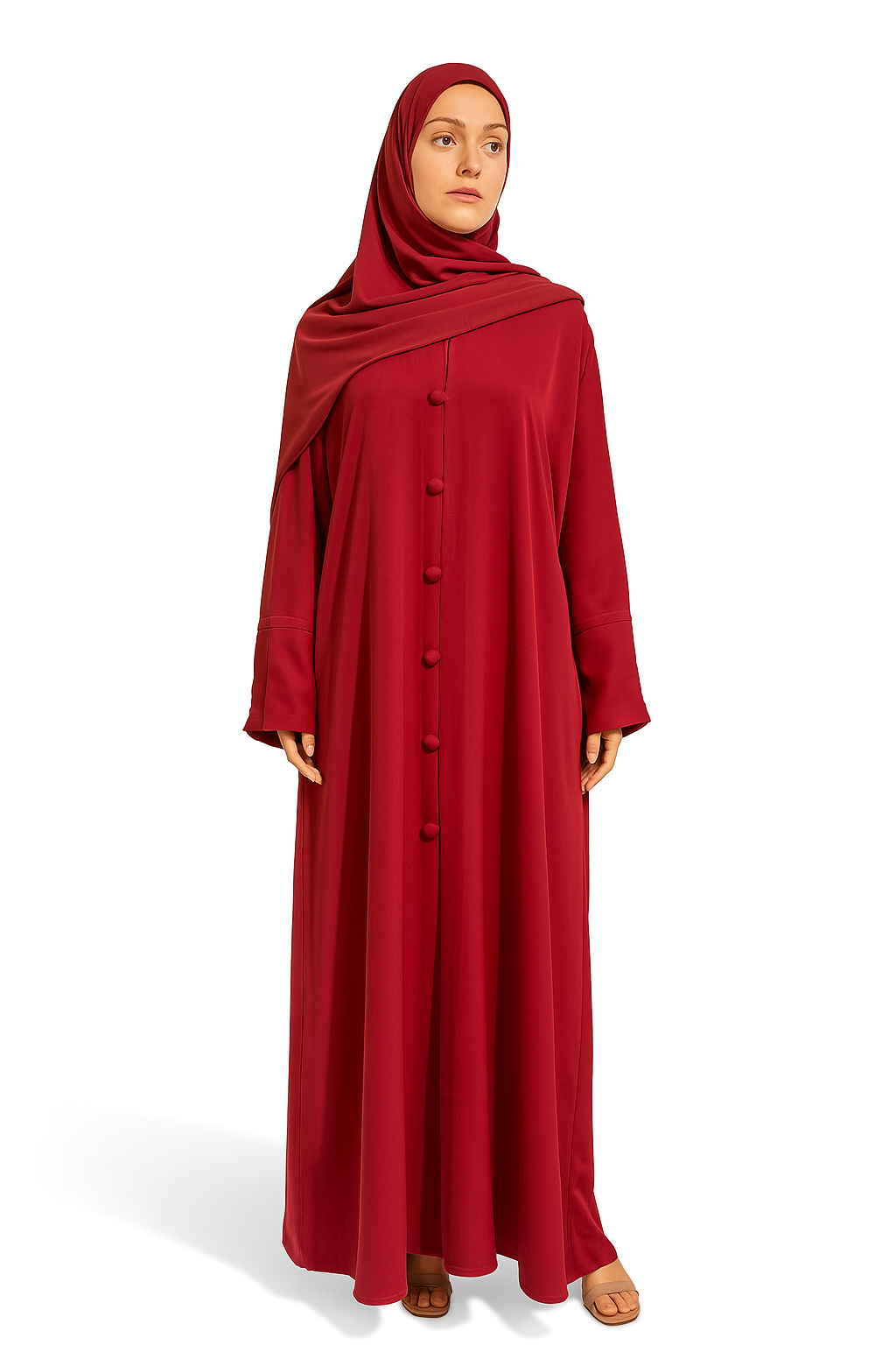 Rich Red Raqiya Korean Nida Burqa for Women