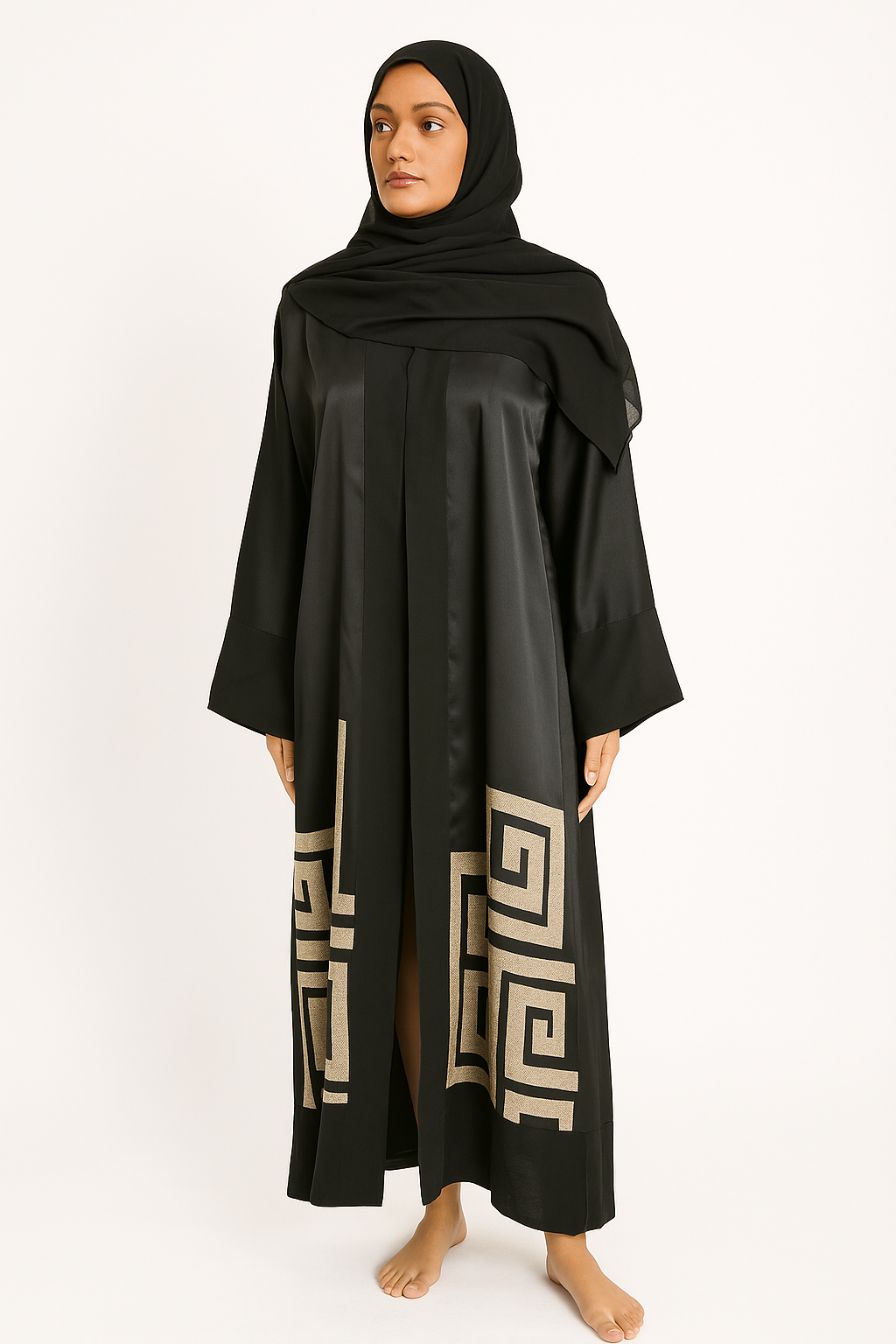 Raven Black Prestige Patterned Kimono for Women