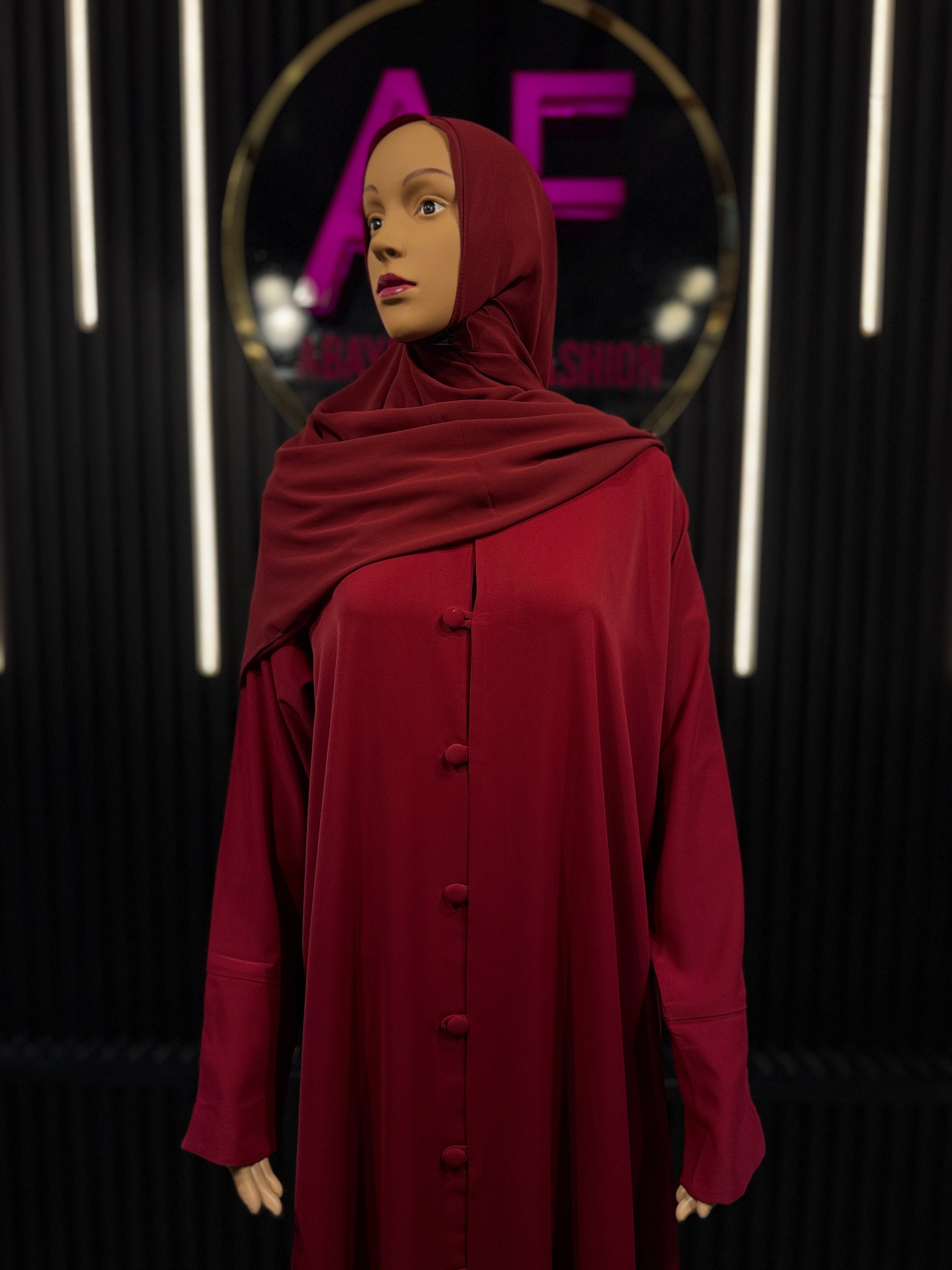 Rich Red Raqiya Korean Nida Burqa for Women