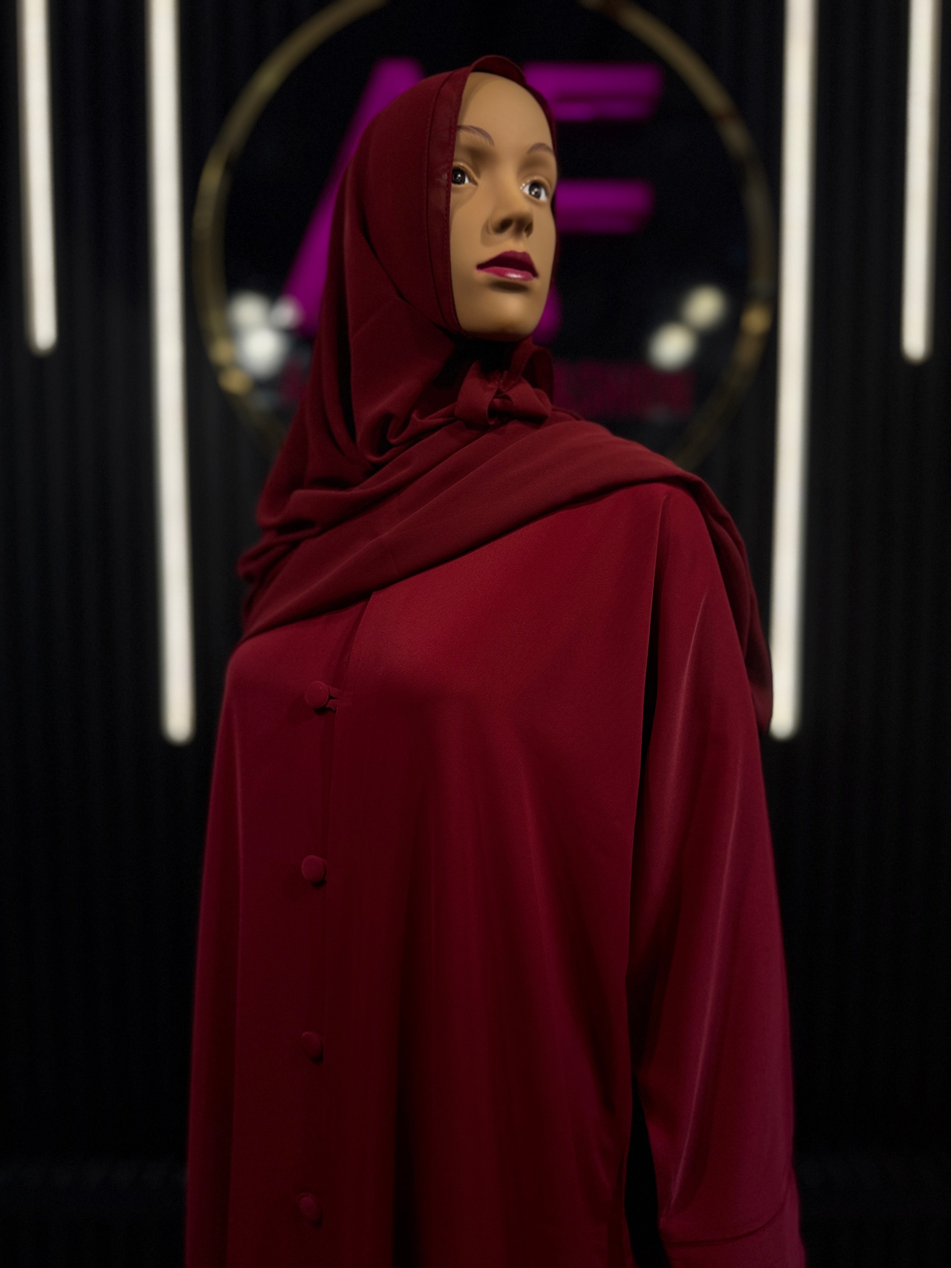 Rich Red Raqiya Korean Nida Burqa for Women