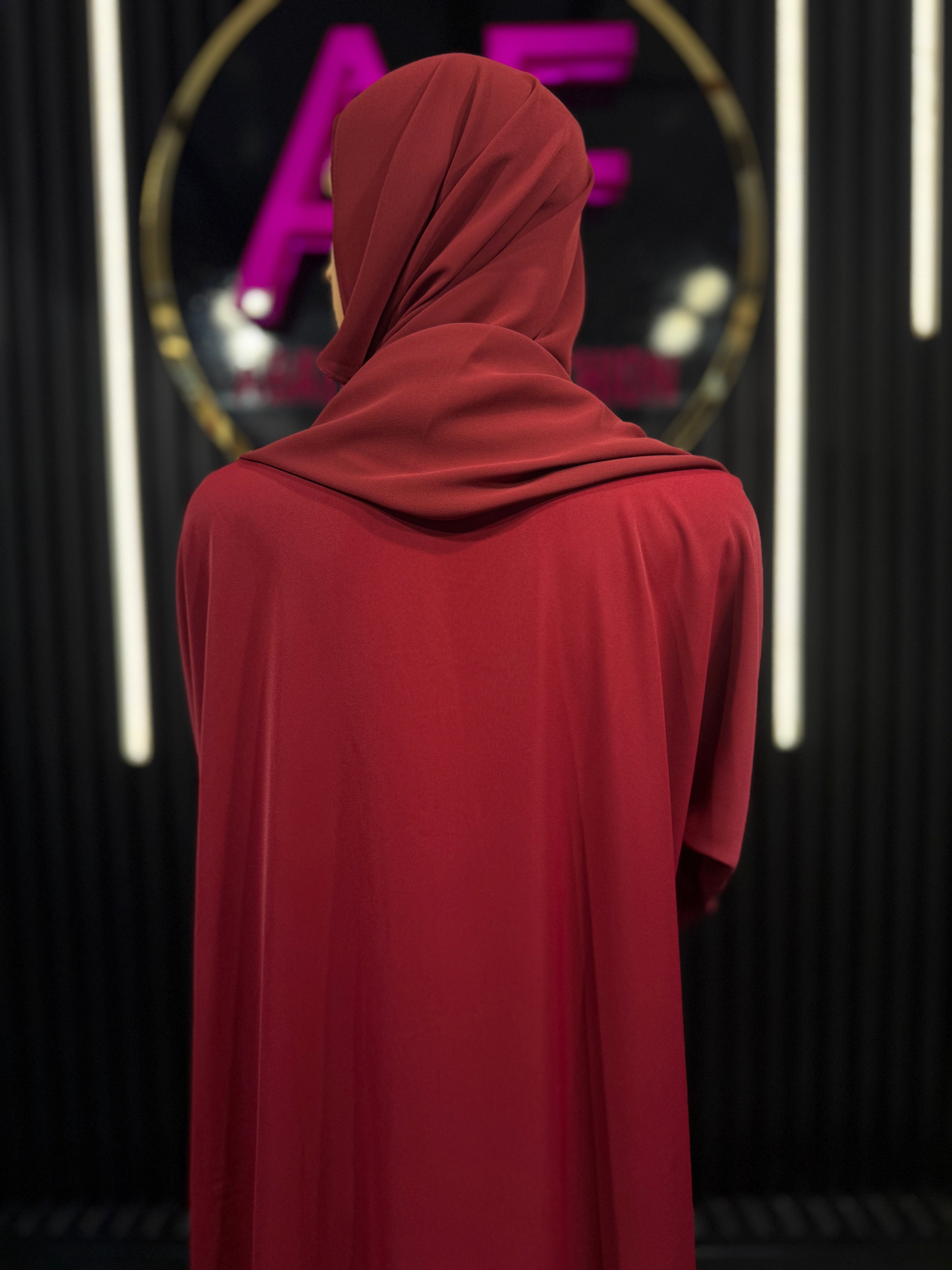 Rich Red Raqiya Korean Nida Burqa for Women