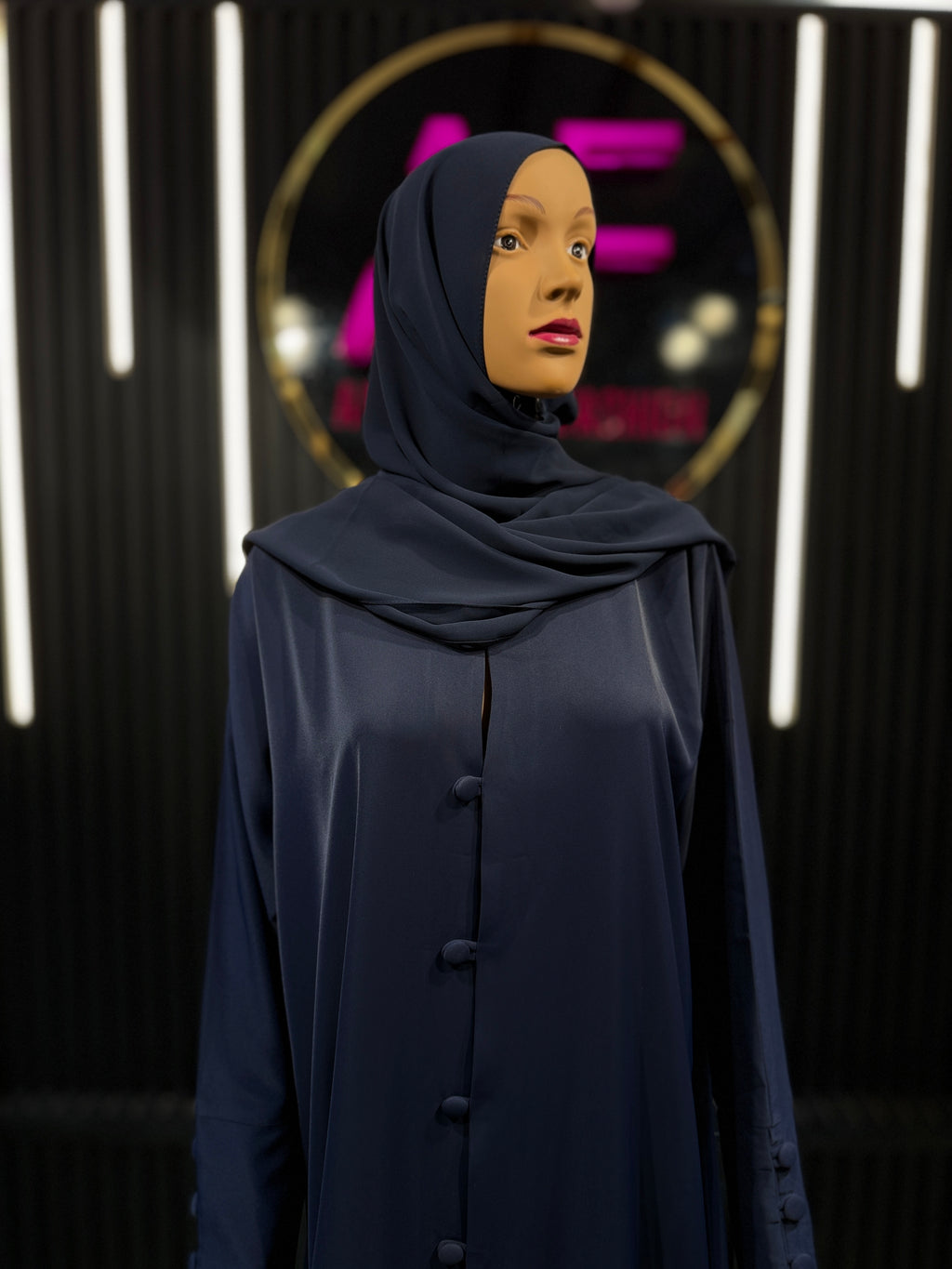 Dark Blue Raqiya Korean Nida Burqa for Women