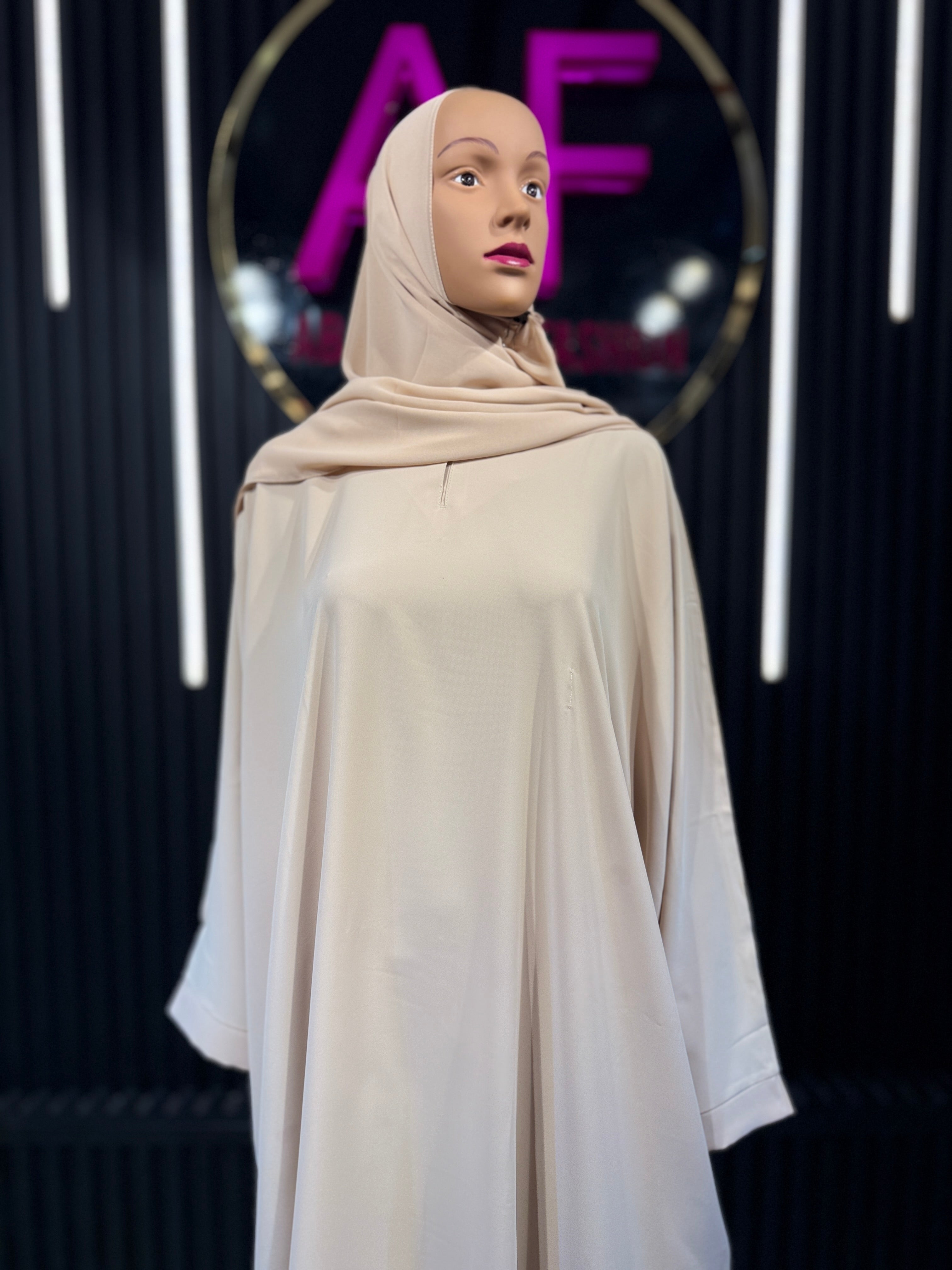 Beige Layan Korean Nida Abaya for Women