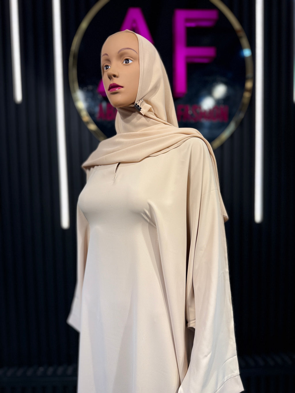 Beige Layan Korean Nida Abaya for Women