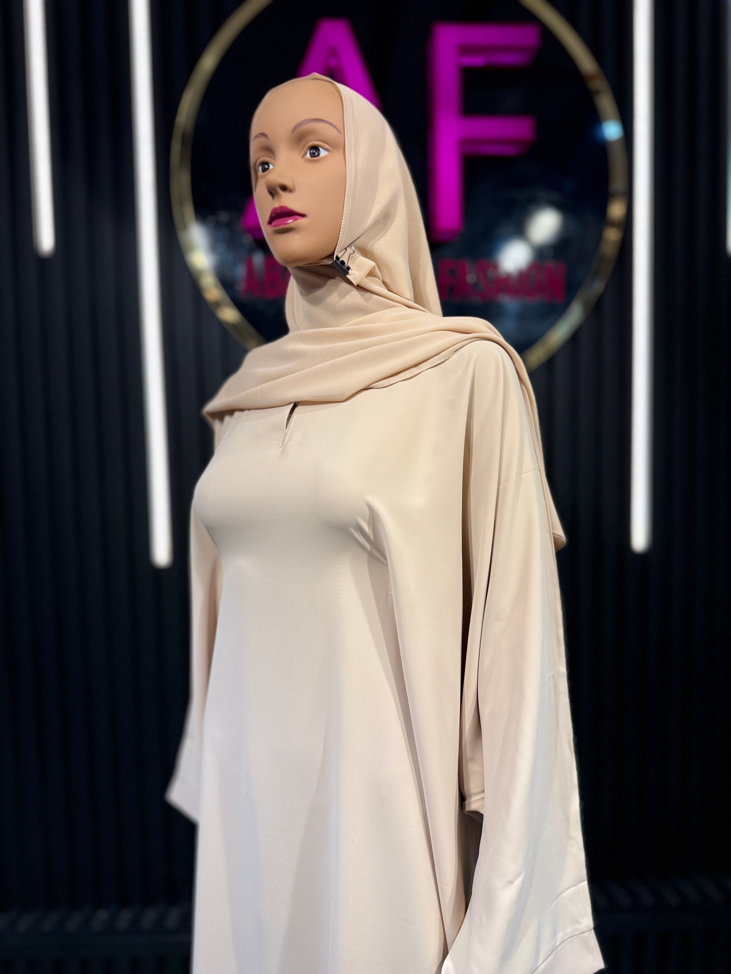 Beige Layan Korean Nida Abaya for Women