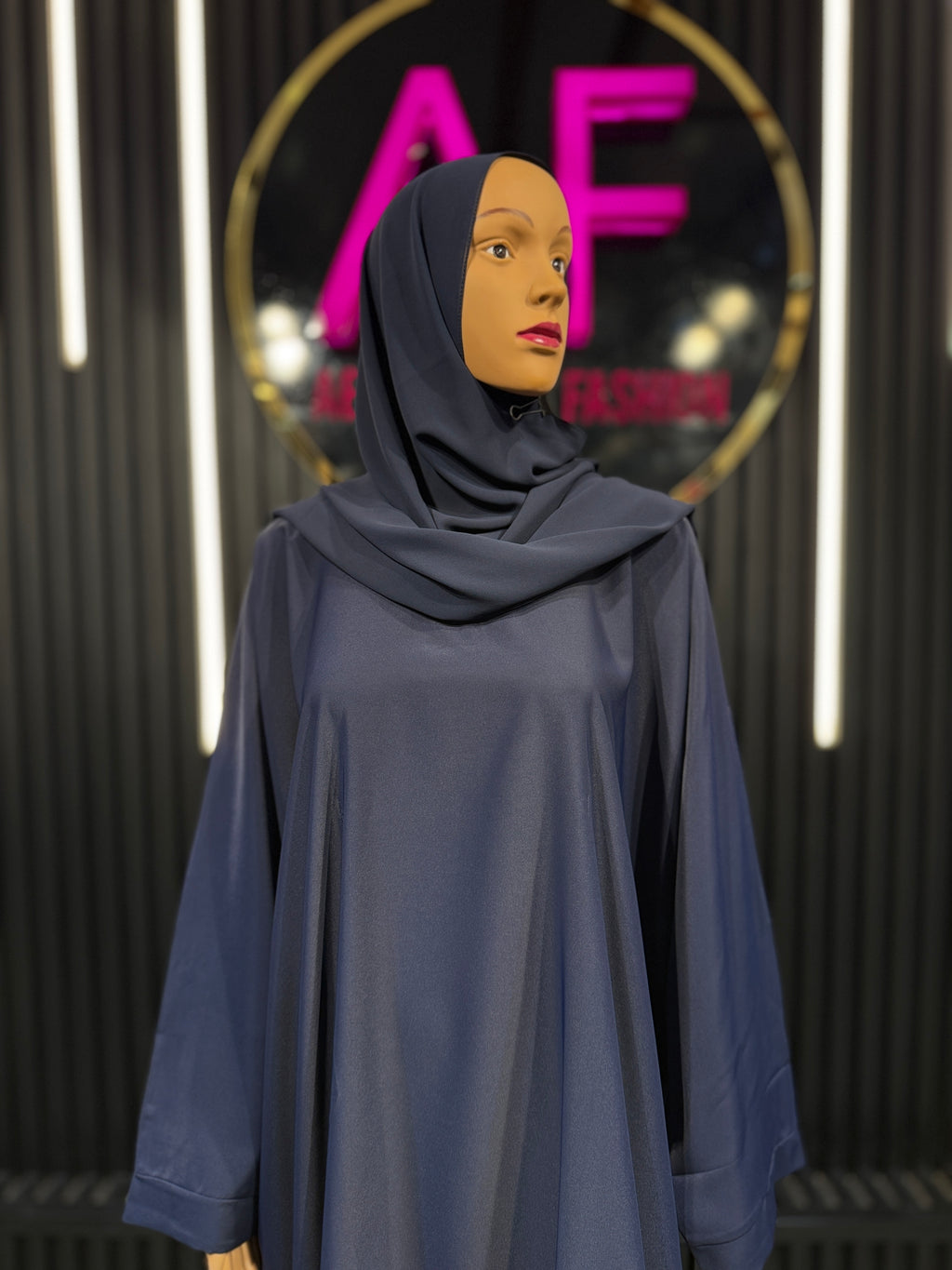 Dark Blue Layan Korean Nida Abaya for Women