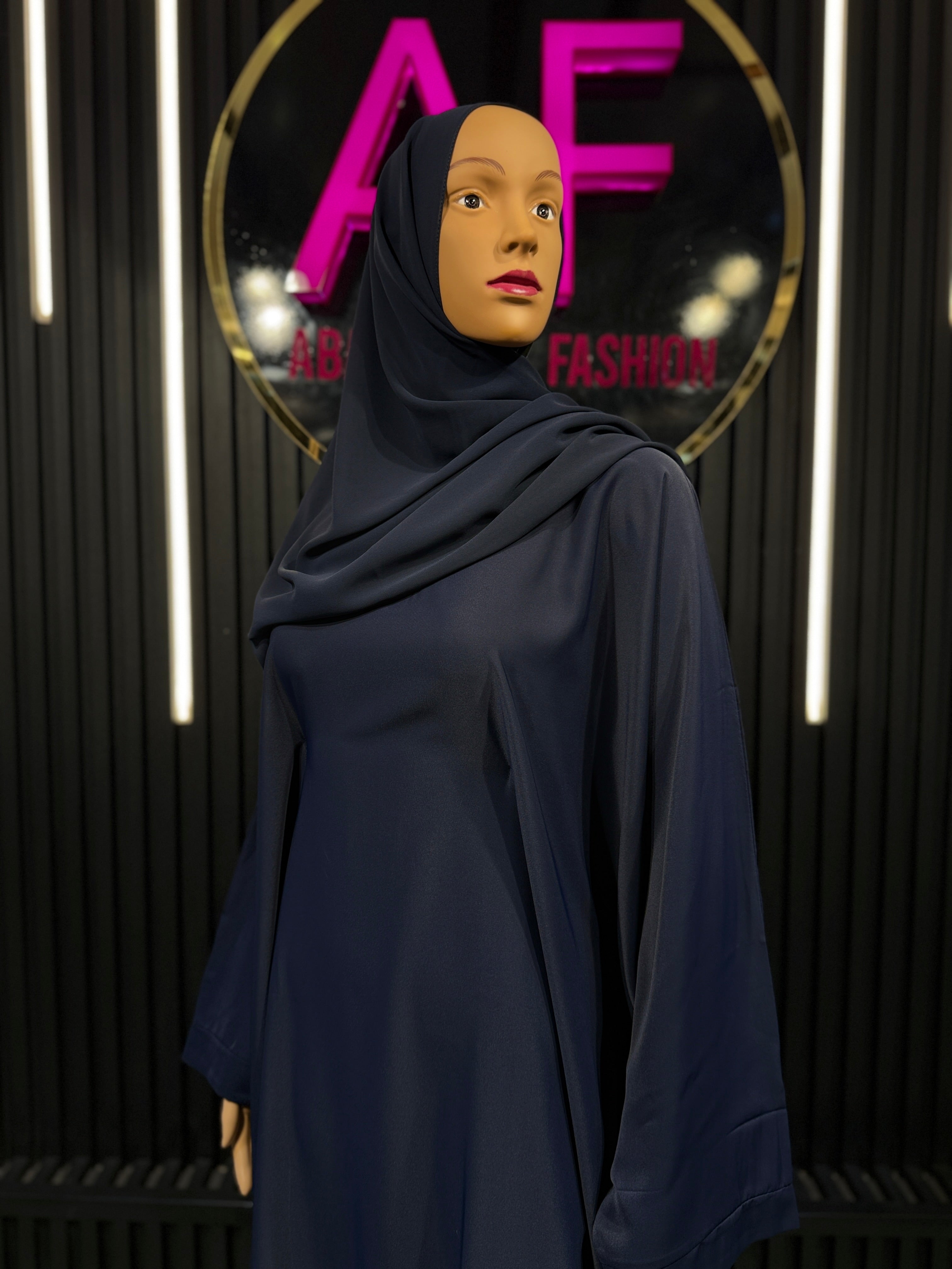 Dark Blue Layan Korean Nida Abaya for Women