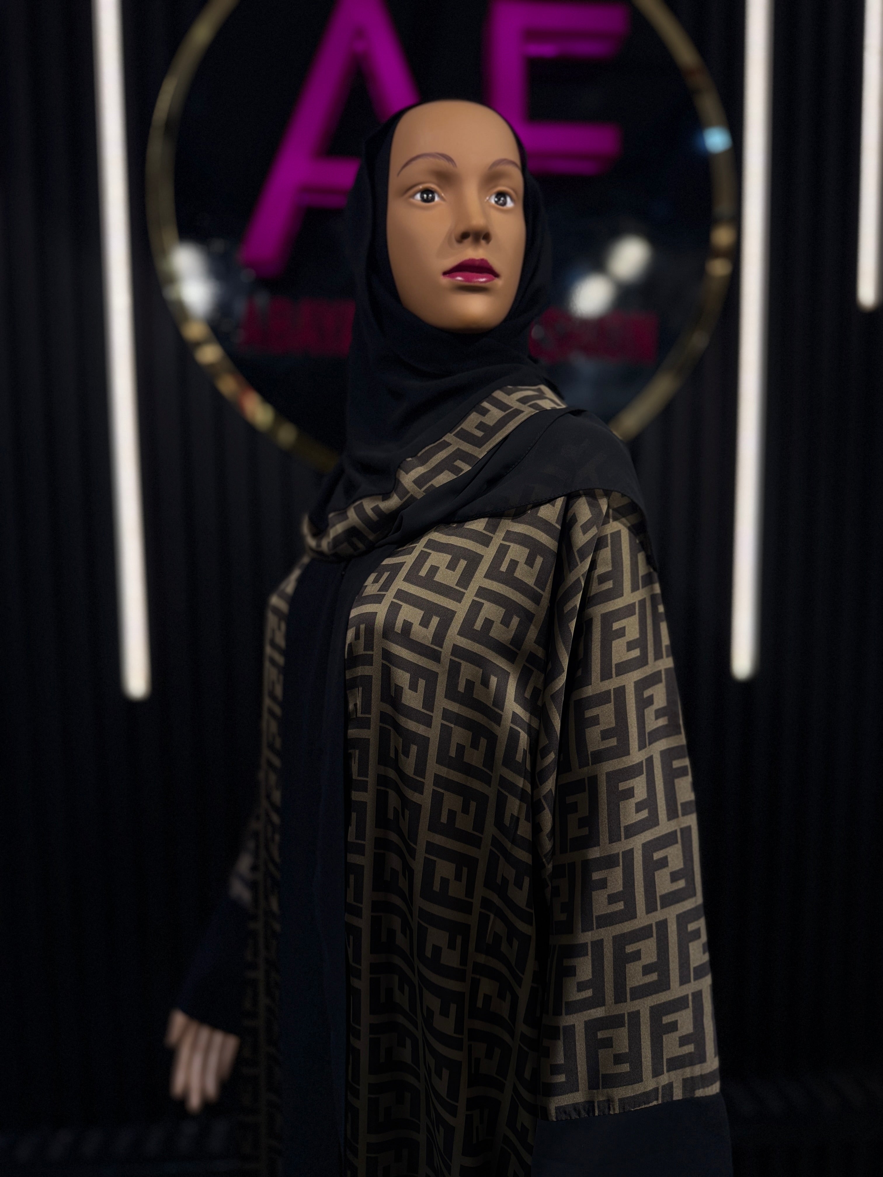 Urban Noir (Brown) Graphic Premium Kimono for Women