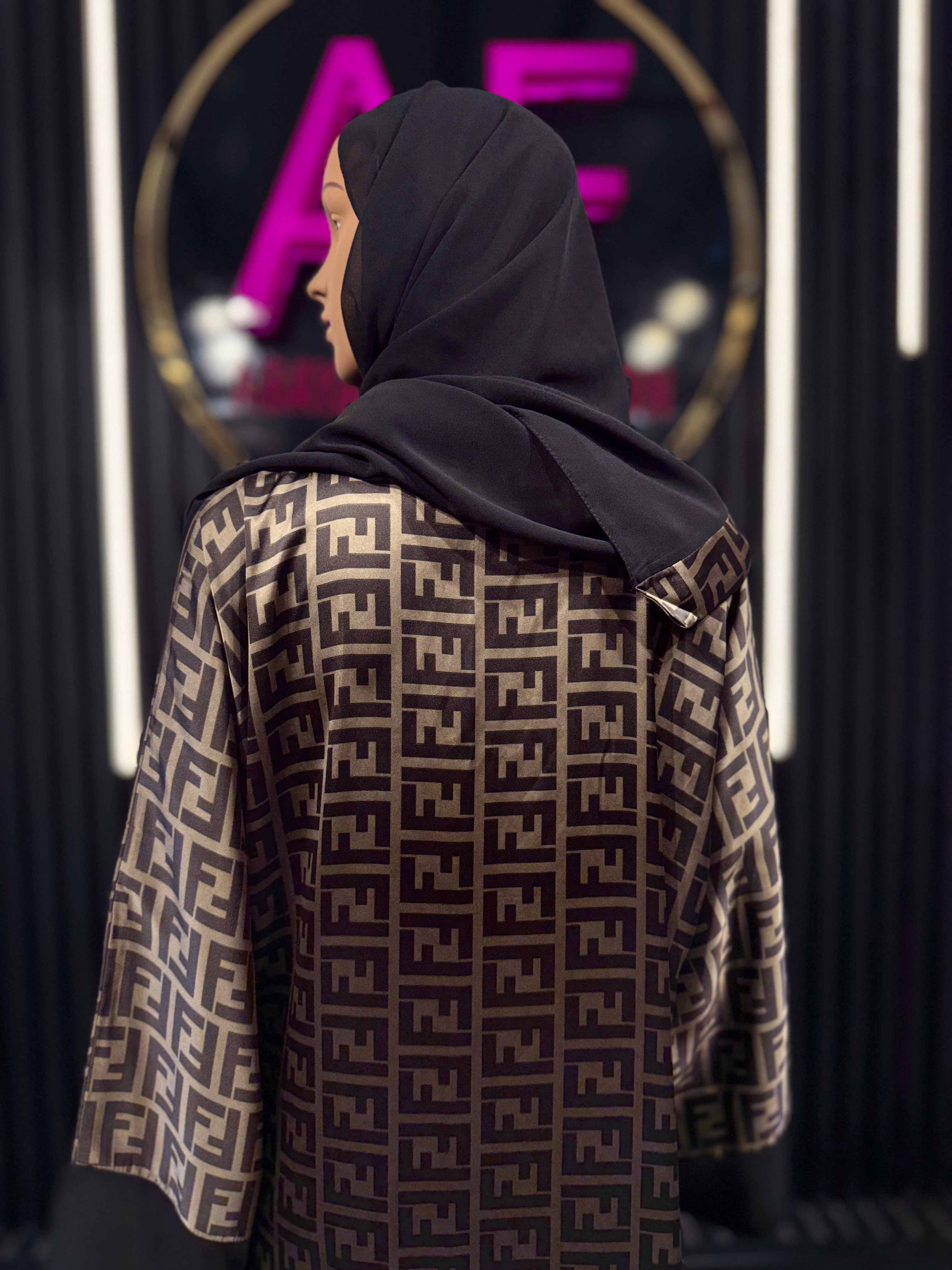Urban Noir (Brown) Graphic Premium Kimono for Women