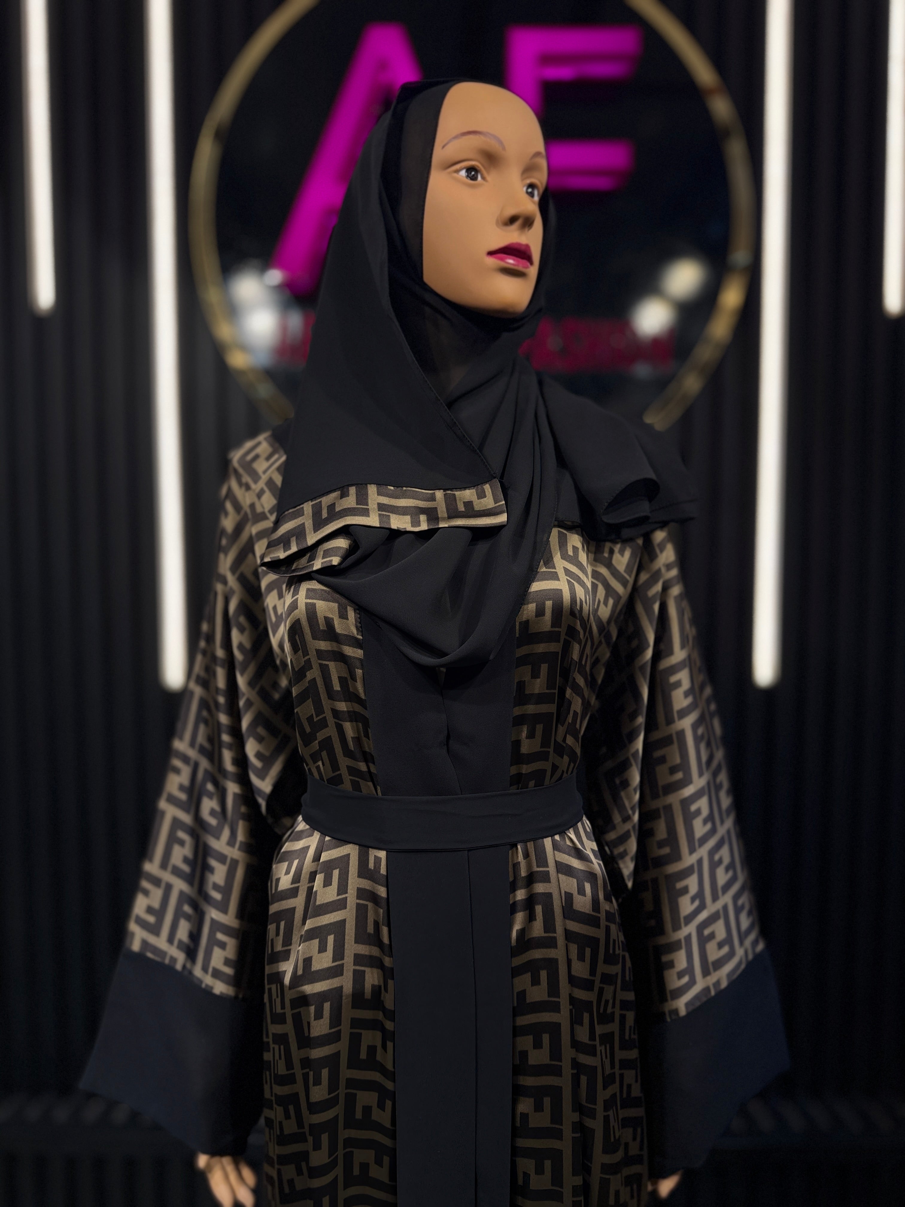 Urban Noir (Brown) Graphic Premium Kimono for Women