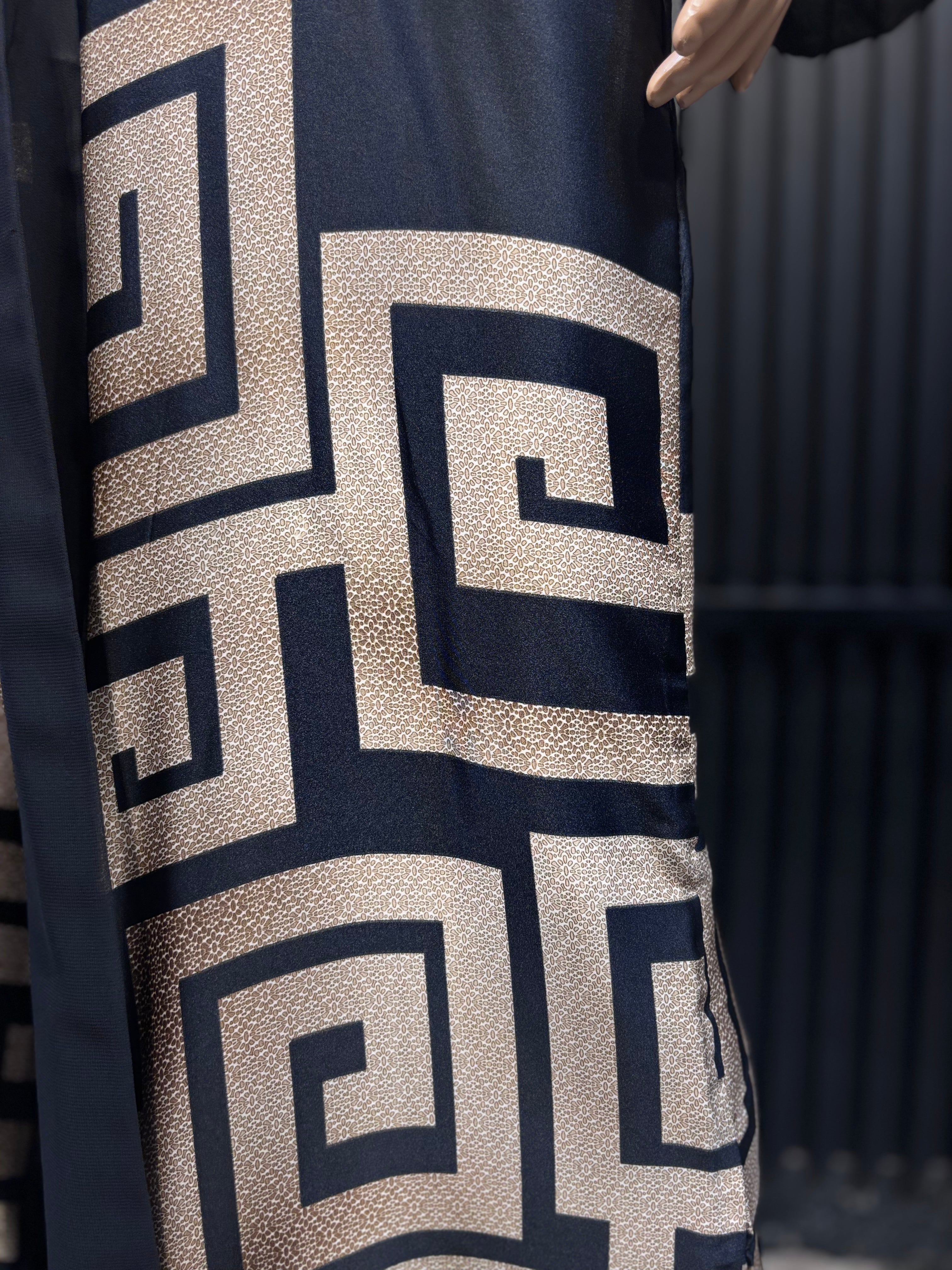 Raven Black Prestige Patterned Kimono for Women