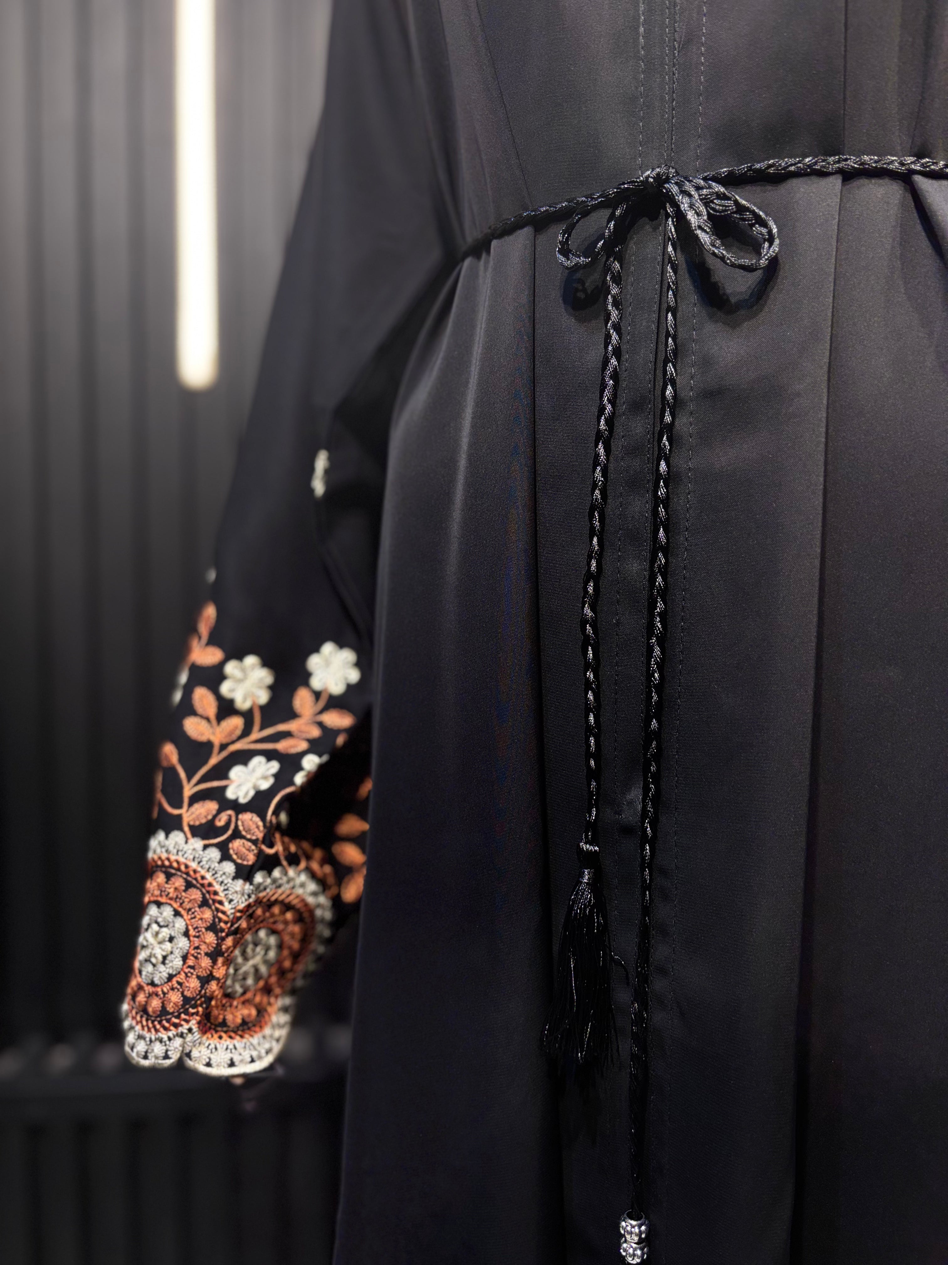 Royal Noir Embroidered Burqa For Women