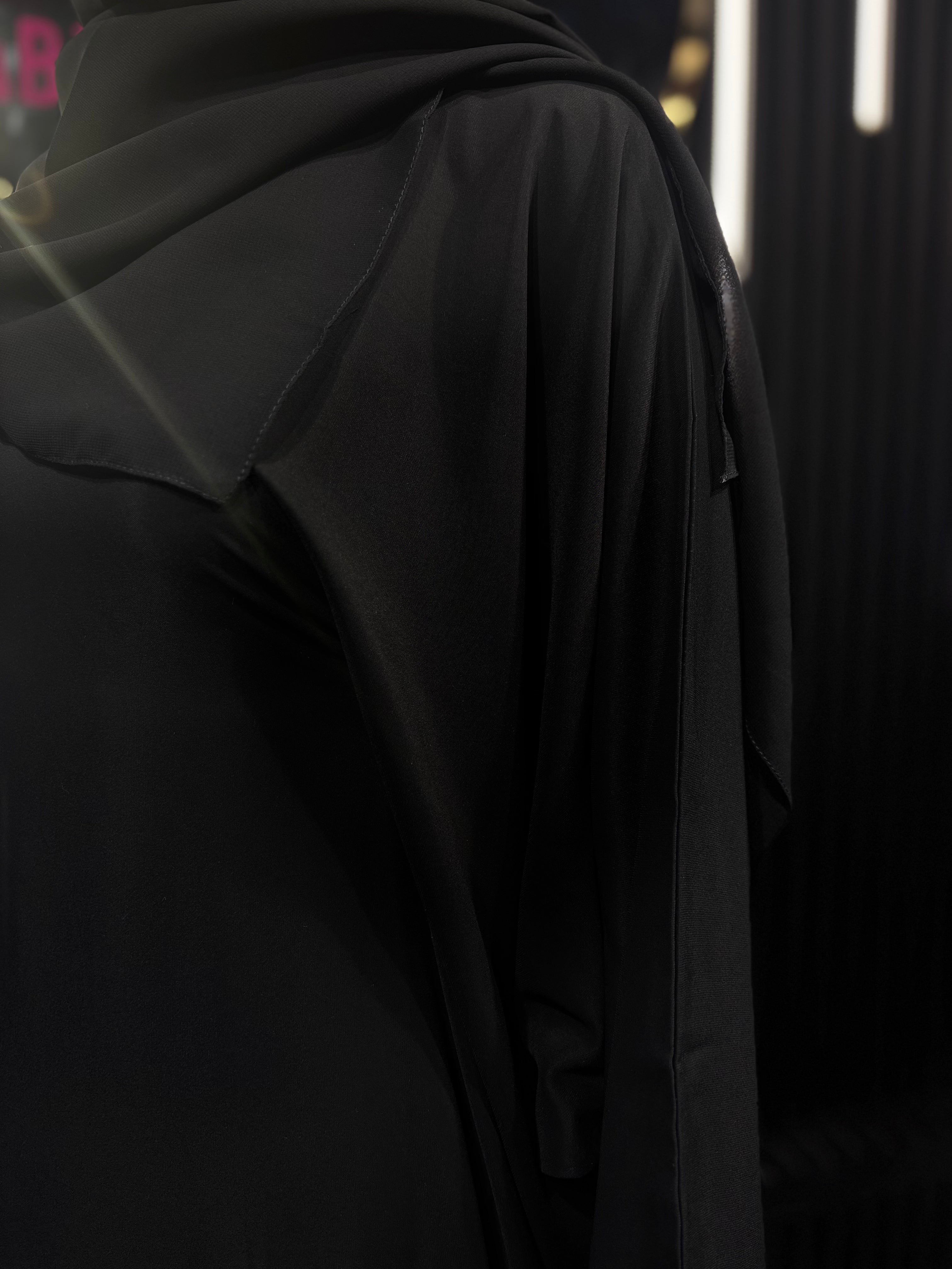 Black Layan Korean Nida Abaya for Women